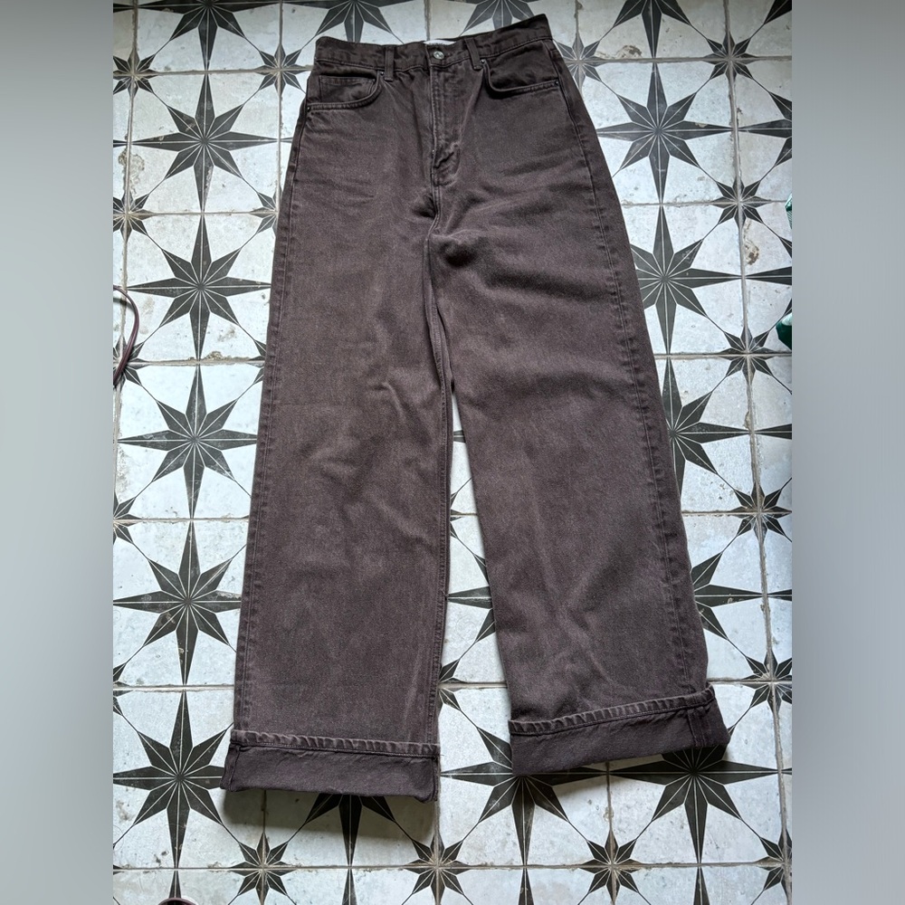 The Reformation Cary High Rise slouchy vintage espresso Sz 27